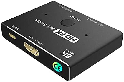 SXYLTNX HDMI Switcher 2.1-съвместим 2 в 1 с пускането на адаптера за сверхскоростного превключване 48 gbps с бутон за