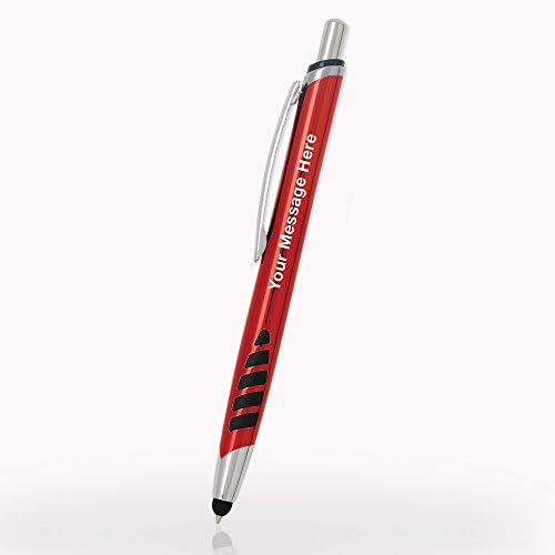 10 Изработени по поръчка на метални химикалки с лазерно гравиран и стилуса. Предлага се в 5 цвята - Безплатна