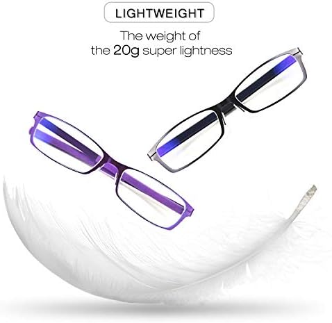 FEISEDY Очила За Четене със Синя Светлина, Блокер Очила В Метални Рамки с Пружинным тръба на шарнирна Връзка, Компютърни