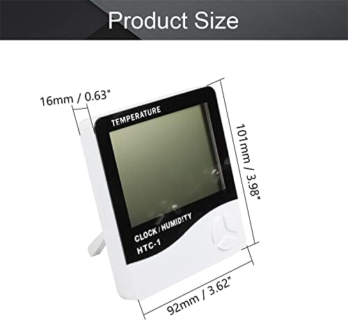 Utoolmart Дигитален Влагомер, Термометър Монитор Влажност на въздуха Сензор с Часовник и Календар Батерия