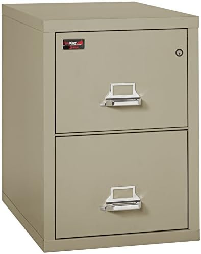 Вертикален метален шкаф шкаф FireKing, горенето на 2 часа (2 чекмеджета с размер на писмо, Удароустойчив, водоустойчив),