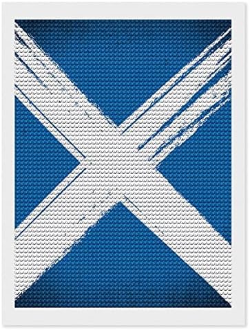 Ретро Шотландския Флаг Диамантена Живопис Комплекти за Пълен Диамант и Планински Кристал Снимки Персонализирани Изкуство