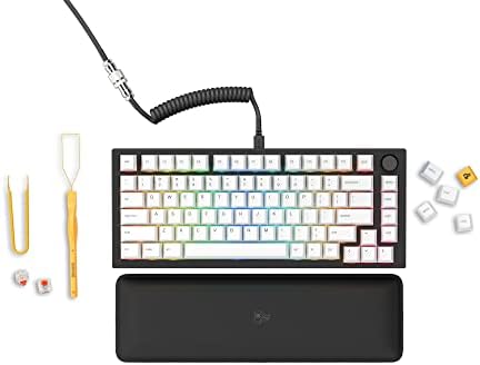 Вградена клавиатура GLORIOUS GMMK Pro (черна) - Оформление ANSI / USA - Линейни ключове Fox със смазка, капачки