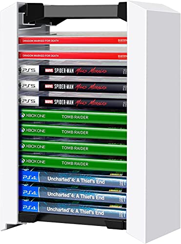 Кула за съхранение на игри Eddrence PS5 Универсална Кула за съхранение на игри Съхранява 12 игрални дискове или Blu-Ray,