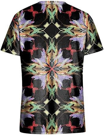 ZEFOTIM Хавайски Ризи за Жени 2023, Къс Ръкав, V-Образно Деколте, Цветни Плажни Модерни Ежедневни Блузи в стил Бохо