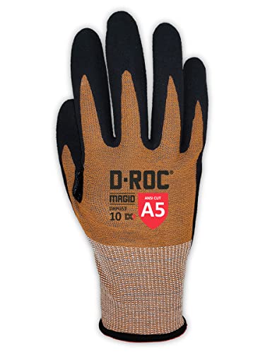 Универсални ръкавици с покритие от MAGID D-ROC VersaTek, 1 чифт работни ръкавици, устойчиви на гумата ниво A5,