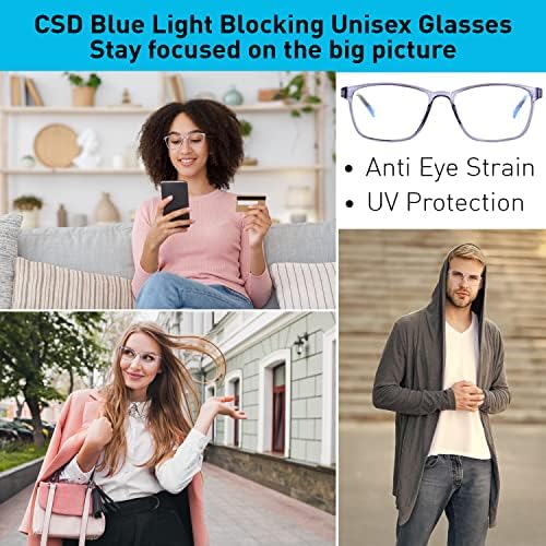 Блокиране на Синя светлина очила CSD - Силни, които напрежение на очите за защита от uv - Унисекс