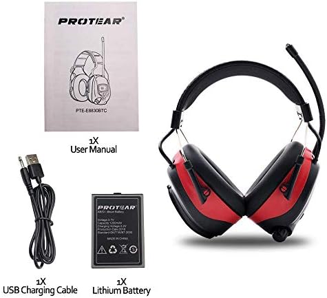 Защитни Слушалки PROTEAR с Bluetooth, Радионаушники За Защита на Слуха, Режещи Слушалки, намаляване на шума NRR 25 db