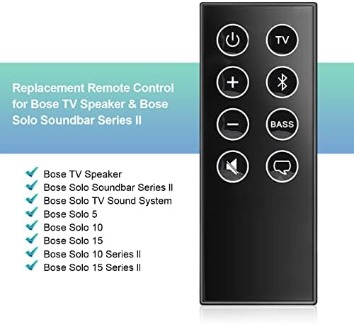 Преносимото дистанционно управление за слушалки Bose TV и аудио панел Solo Series II, съвместим с аудио система Bose