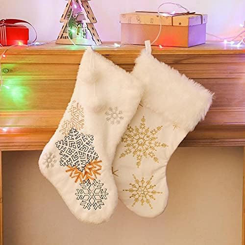 Коледна Украса WKqifeil, Коледно Дърво, Снежинки, Подаръчни Комплекти, Плюшени Чорапи, Коледни Чорапи