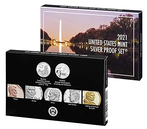 Комплект сребърни монети, Монетен двор на САЩ 2021 година от 7 монети - OGP box и COA Proof