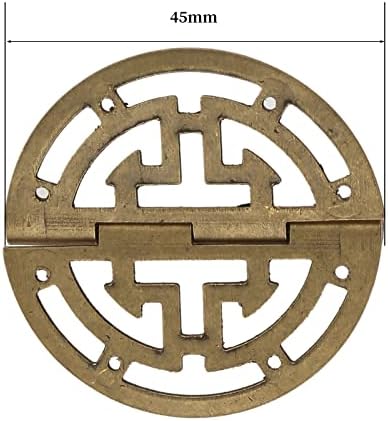 2 елемента Стари Кръгли Месингови Панти с винтове 45 mm/1,77 инча Кухи Модел на Старите Китайски Ретро Декор Дървена Ковчег