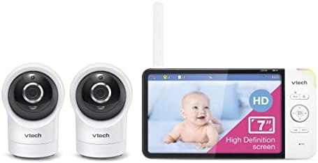 VTech RM7764-2HD 1080p Smart WiFi Отдалечен достъп, с 2 камери BabyMonitor, канче и наклон на 360 °, 10-кратно увеличение,