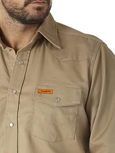 Мъжки работни Облекла Wrangler Riggs FR Пожароустойчива Риза в западен стил с Дълъг ръкав и два джоба на бутона