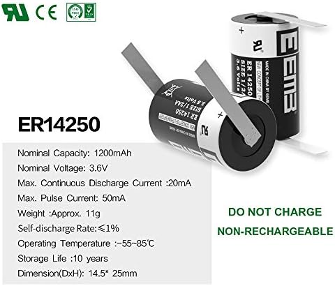 EEMB 100 опаковане ER14250 1 / 2AA 3,6 НА Литиева Батерия с FT Паяльными раздели Li-socl₂ Неперезаряжаемая Батерия