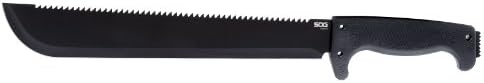 Мачете SOG SOGfari 13 MC01-N - Черно нож в твърда обвивка с опакото на триони, гумена ръкохватка, найлонови сабя
