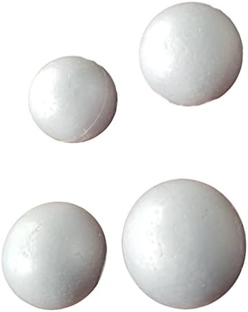 MT Products Гладка и здрава и 5 Бели топки от стиропор за diy (опаковка от 4 топки)