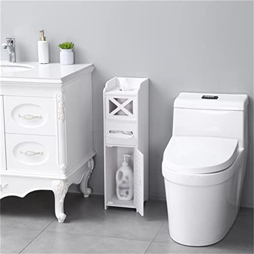 IRDFWH Тесен Шкаф за тоалетни принадлежности с кръстосани кърпа, Два шкафа за съхранение на тъкани, Тесен Шкаф
