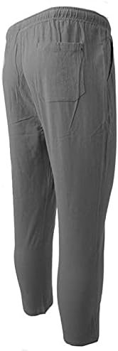 Лененото Скъсяване на Панталони с джобове, Памучни Мъжки Спортни Мъжки Ежедневни Панталони С висока талия, Мъжки панталони