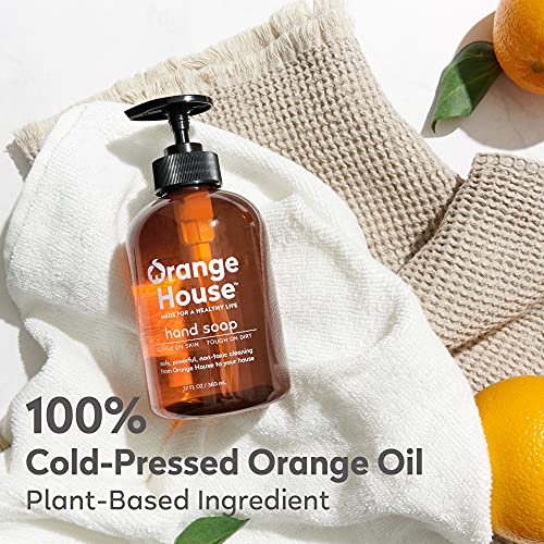 Естествено течен сапун за ръце ORANGE HOUSE хранителни масло от портокал, без мирис, лек и хидратиращ, 12 течни унции