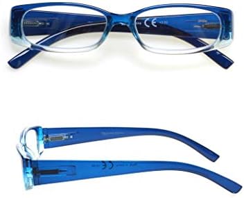 5 опаковки очила за четене с пружинным тръба на шарнирна връзка, правоъгълни модни качествени ридеры за мъже и жени