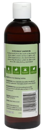 Биологичното Рициново масло за грижа за кожата Aura Cacia | GC / MS Тестван за чистота | 473 мл (16 течни унции) (опаковка
