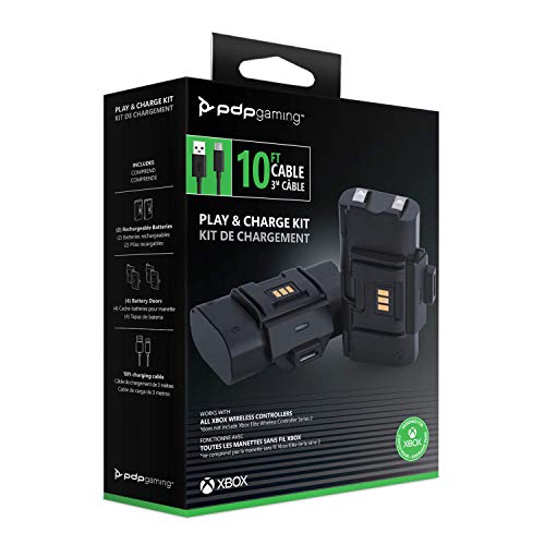 PDP METAVOLT Play & Charge Kit за Xbox Series X | S, Xbox One - Включва 2 Акумулаторни батерии, 4 батарейных