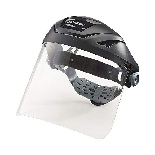 Защитна маска Jackson Safety F4XP Crown, Защитен Прическа с механизма на палеца, Прозрачен прозорец, изработени от