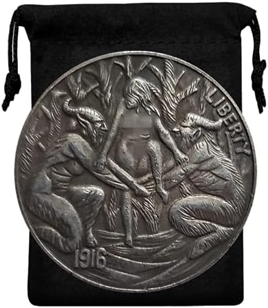 Kocreat Копие Монети Скитник САЩ през 1916 година - Дяволът и Момиче сребърно покритие Копие на Сувенирни Монети в Долари