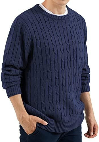 Мъжките Пуловери QUALFORT, Пуловер с кръгло деколте, Ежедневни Блузи с дълъг ръкав