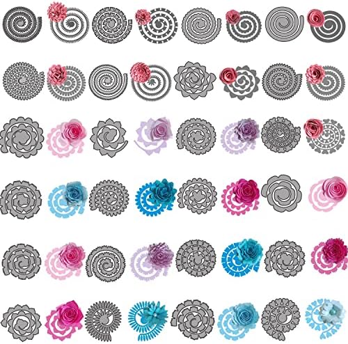 24 Бр. 3D Цветя Спирала Метални Режещи Печати за направата на Картичките си САМ Scrapbooking 3D Цветя Метални Режещи