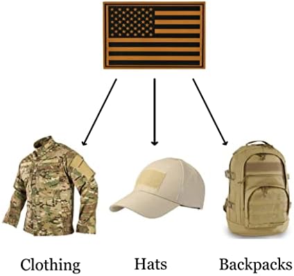 Кожена военно-тактическа нашивка с флага на сащ Бежаво-кафяви на цвят - Размер 2 x 3 - Закопчалката на една кука