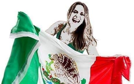 Мексикански Национален флаг Бандера Мексико - Ярък цветен флаг Мексико - Двойна светкавица, защита от избледняване и по-здраво