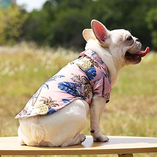 Мек Пуловер за кучета, Летни Ризи за малки домашни Любимци, Хавайска Риза за куче с Цветен Модел, Тениски за домашни любимци
