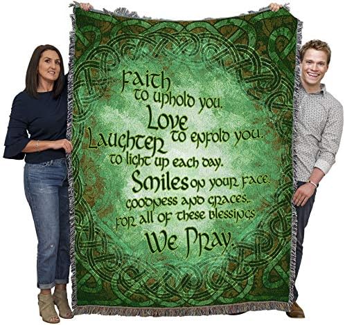 Ирландски Благословляющее одеяло Pure Country Weavers, е Вярата, да ви Подкрепят, Любов, да Ви обгърне - Келтски подарък