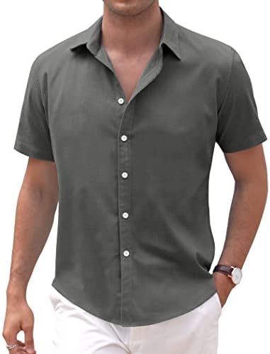 Мъжки Бельо Ежедневни Ризи COOFANDY С Къс ръкав, Лятна Плажна Риза с копчета