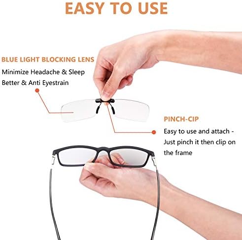 FONHCOO Clip-on Blue Light Blocking Glasses очила за нощно Шофиране, 2 опаковки лещи Над Очилата си с рецепта
