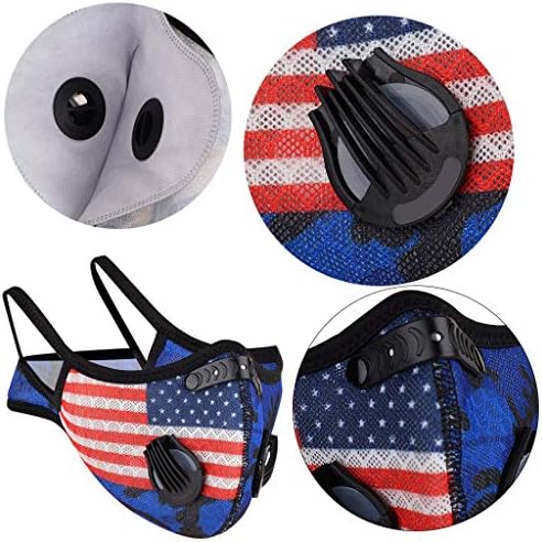 LIKESIDE Мъжки Модни Защитна маска за лице с принтом на американското, Многофункционална Спортна маска за устата на открито