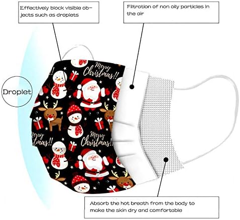 Весела Коледа - САЩ, 10 бр., Коледна Еднократна маска за лице за възрастен, 3-Слойная Дишаща маска за лице, Унисекс, Мъжки И Дамски Дизайнерски Вечерни Еднократна маска