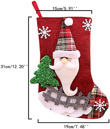 Големите Класически Коледни Чорапи FlekmanArt с 3D Дядо Коледа, Снеговиком, Северния Елен и по-твърда линия