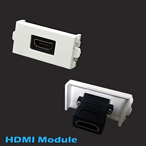 Стенни панел с конектори RJ-11 + HDMI + RJ-11 Keystone Модулен Телефон Cat3 PSTN Jack Съединители Бели Декоративни