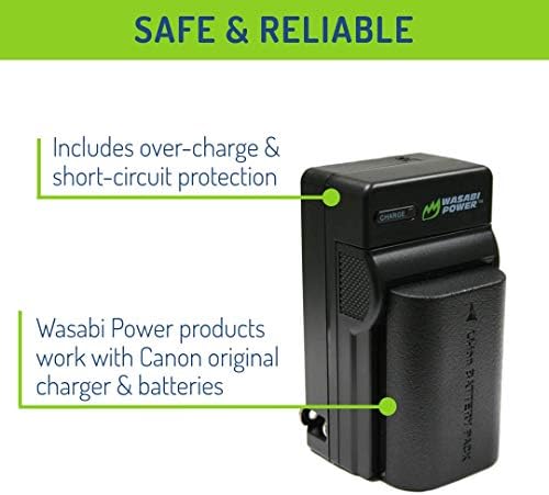 Батерия Wasabi Power LP-E6, LP-E6N (2 комплекта) и зарядно устройство за Canon EOS 5D Mark II/III/IV, 5DS, 5DS R, 6D, 6Г