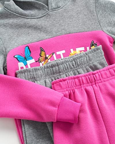 Комплект за активно бягане за момичета с Кони Айлънд - пуловер с качулка от 3 теми и спортни панталони за джогинг (Размер: