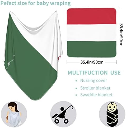 Флаг на Унгария Детско Одеало, Като Одеало за Бебета, Калъф за Свободни Новородени, Обвивка