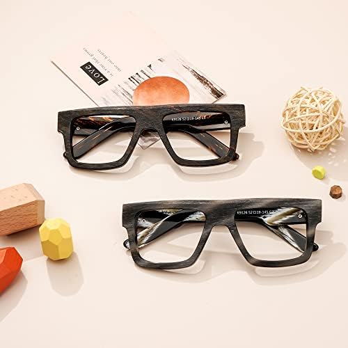 VOOGLAM Правоъгълни Очила с Блокиране на Синя светлина, Модни Фалшива Рамки за Очила за мъже Срещу умората на очите и UV