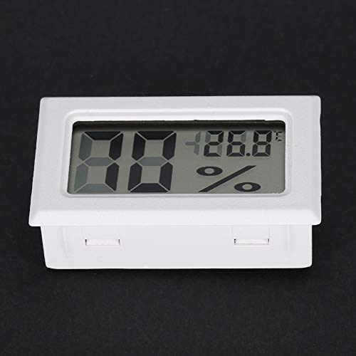 Термометър за Влажност, Дигитален Влагомер С Голям LCD екран, Монитора Влажност за Домашния Офис, Оранжерии, Спалня (Бял)