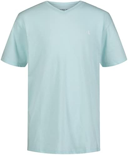 Однотонная тениска с V-образно деколте и къс ръкав за момчета Calvin Klein