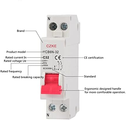 BUDAY YCB6N-32 6-32A 1P + N MCB Миниатюрен автоматичен прекъсвач Фазно-неутрален автоматичен прекъсвач Електрически ключ