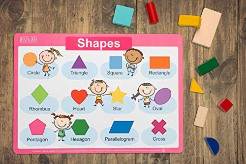 Развиване на салфетки Jessie & Jade за деца - Комплект от 4 елемента: Азбука, цифри, форми, цвят - Миещи се, устойчиви,