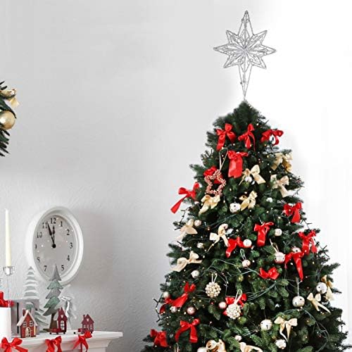 KESYOO Коледно Дърво Топ Звездата на Коледно Дърво Topper Желязна Звезда Украса Украшение 16x30 см Без Светло